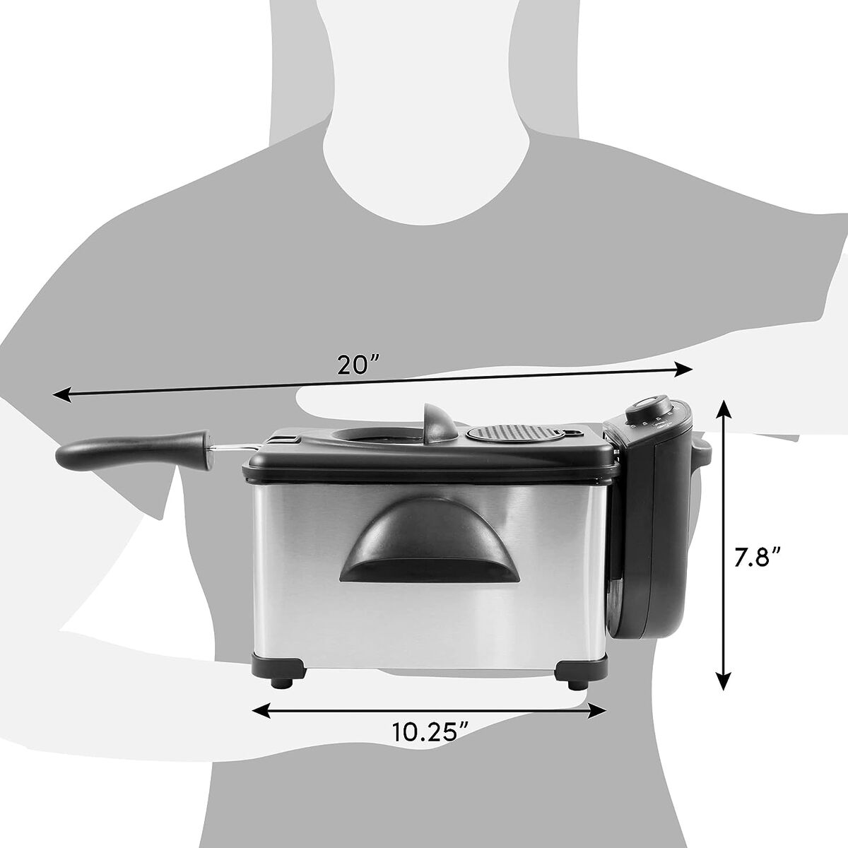 Elite Gourmet 2 Quart Stainless Steel Deep Fryer