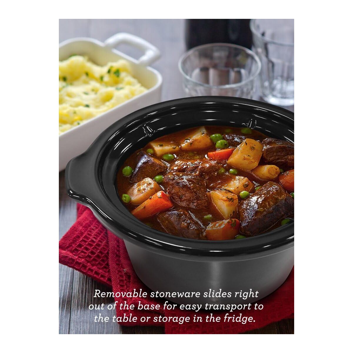 Elite Gourmet 3 Quart Black Slow Cooker