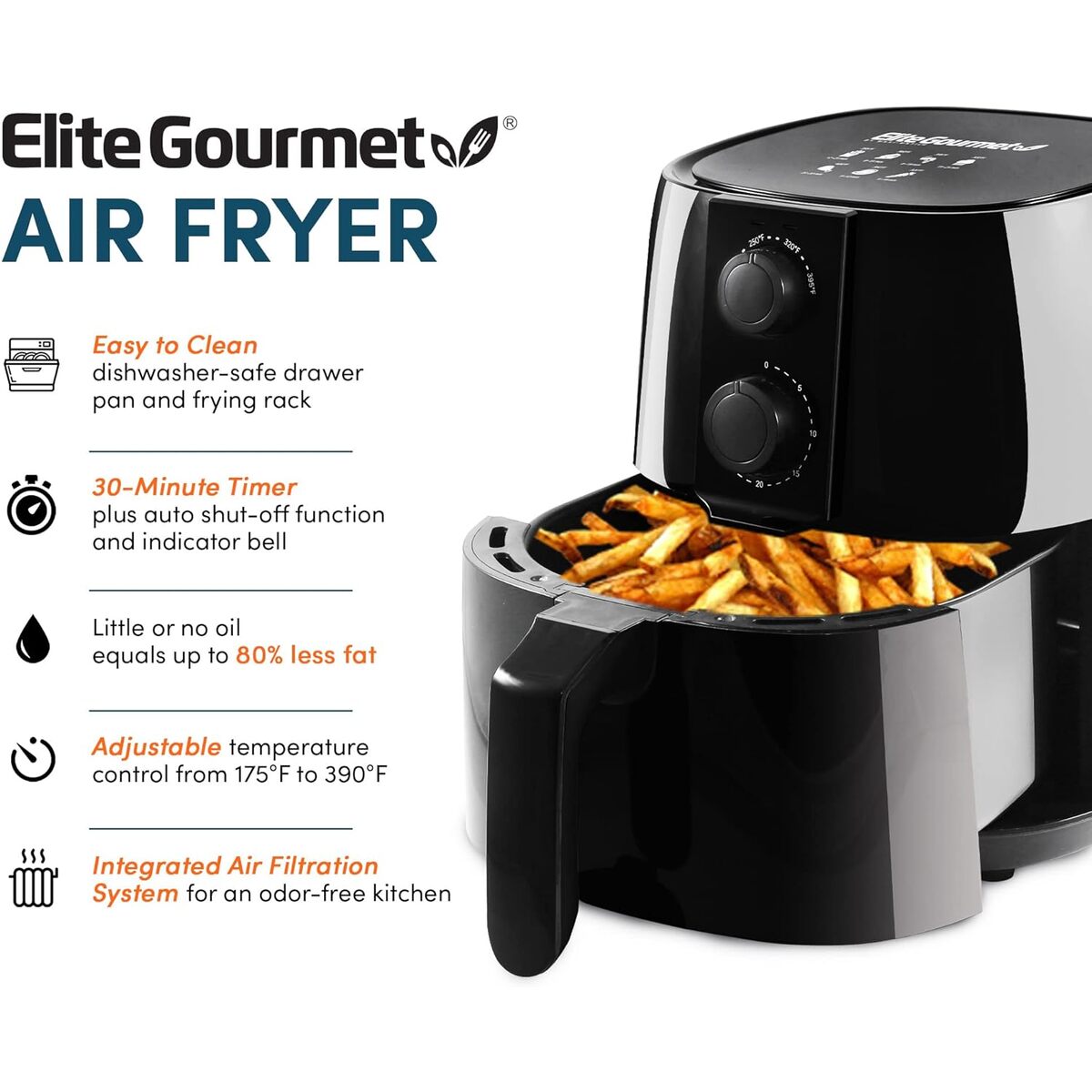 Elite Gourmet 4 Quart Air Fryer