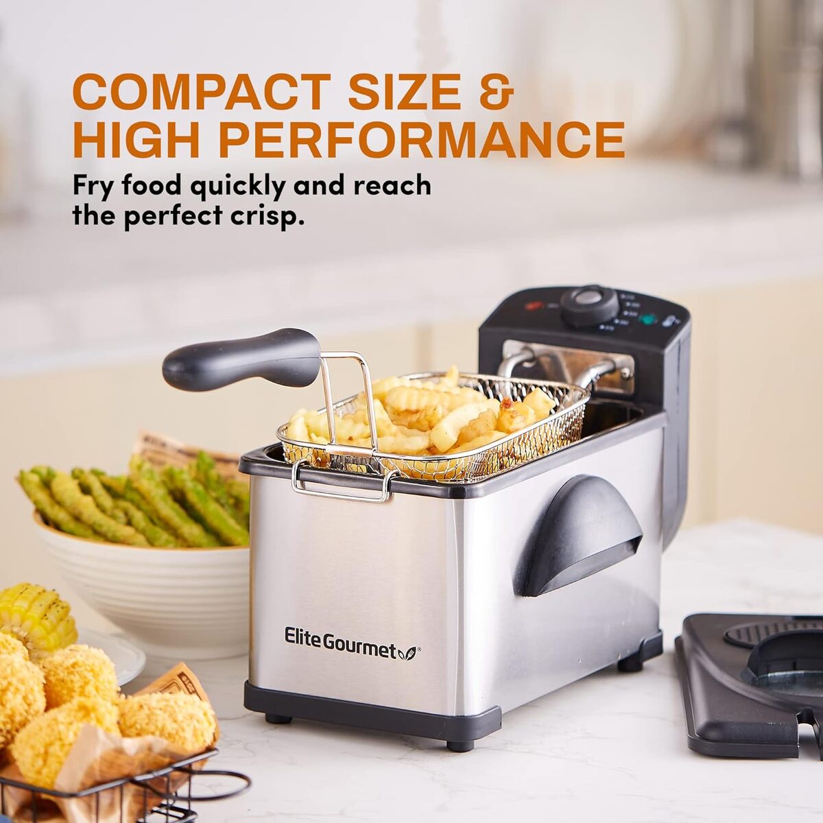 Elite Gourmet 2 Quart Stainless Steel Deep Fryer