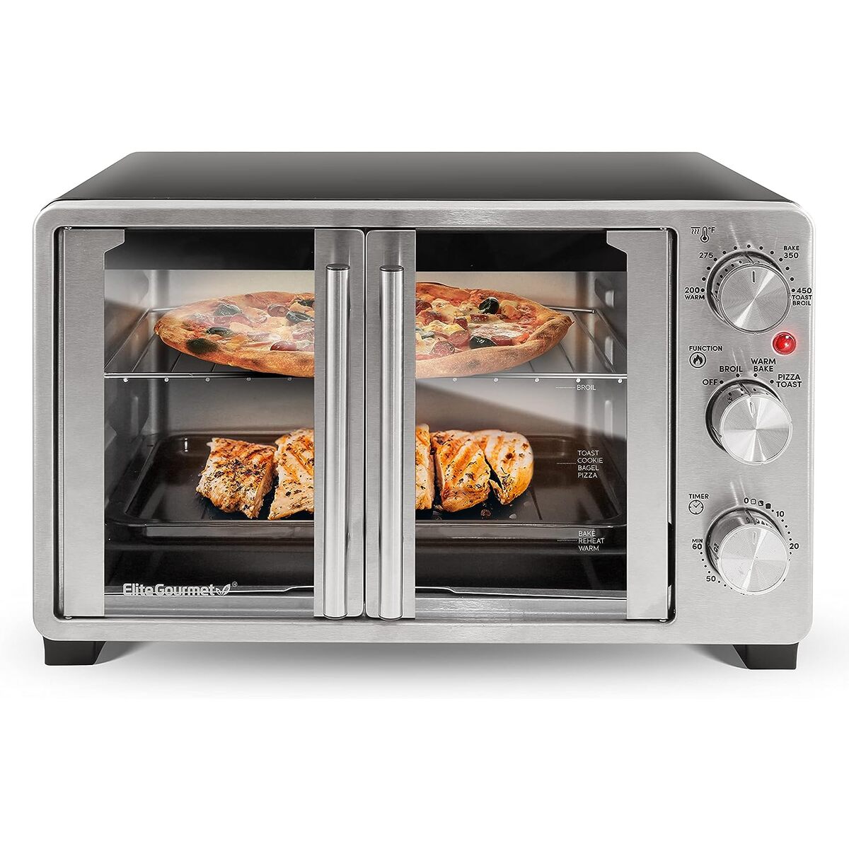 Elite Gourmet 25 Liter Stainless Steel French Door Toaster Oven
