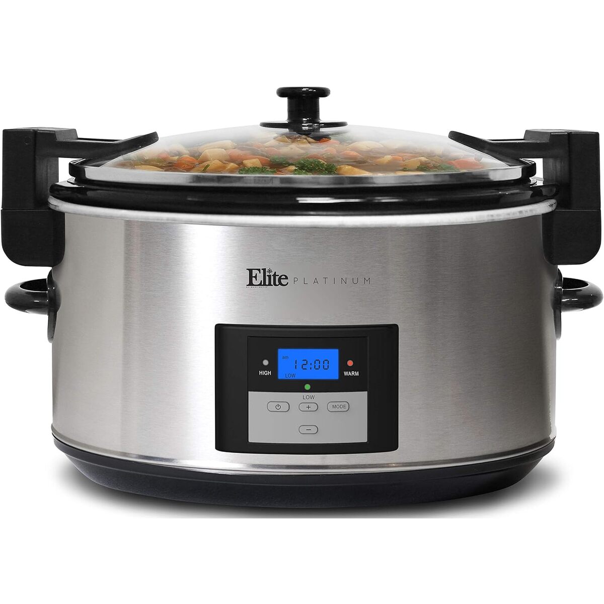 Elite Gourmet 8.5 Quiart Digital Slow Cooker With Locking Lid