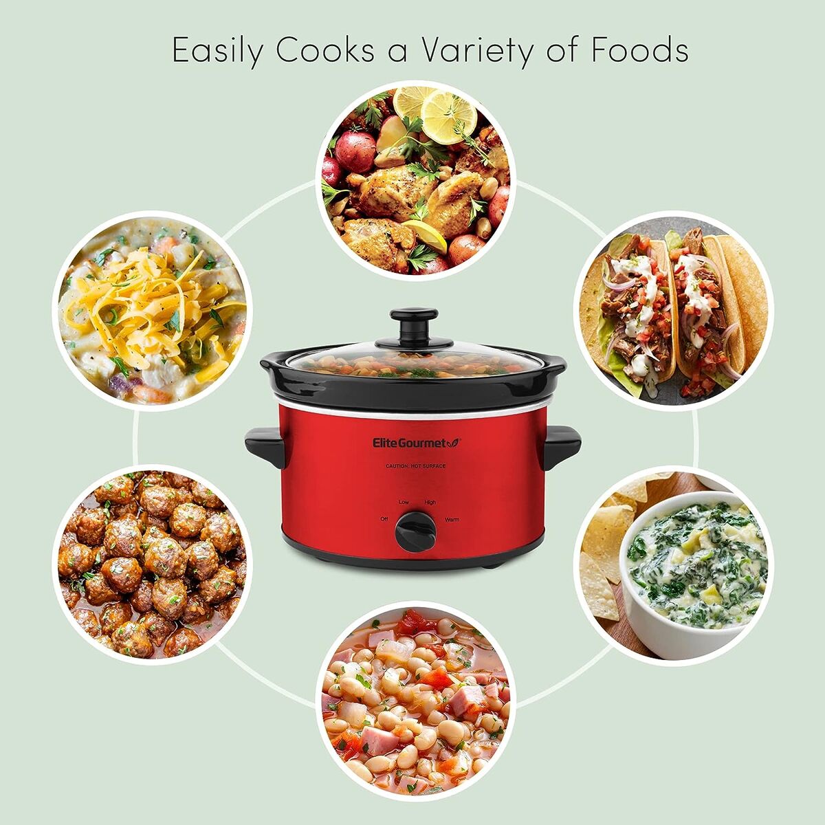 Elite Gourmet 2 Quart Slow Cooker