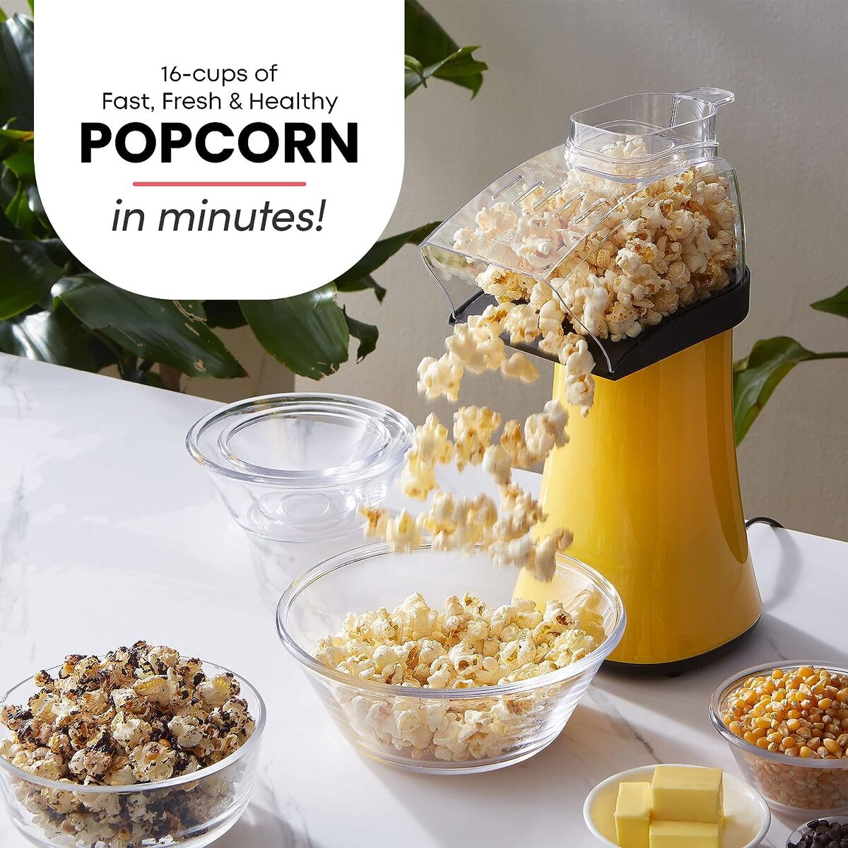 Elite Gourmet Fast Hot Air Popcorn Popper