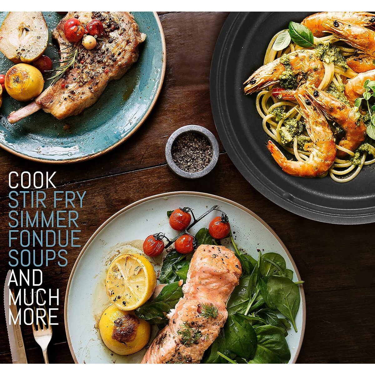 Elite Gourmet 8.5" Round Skillet with Glass Lid