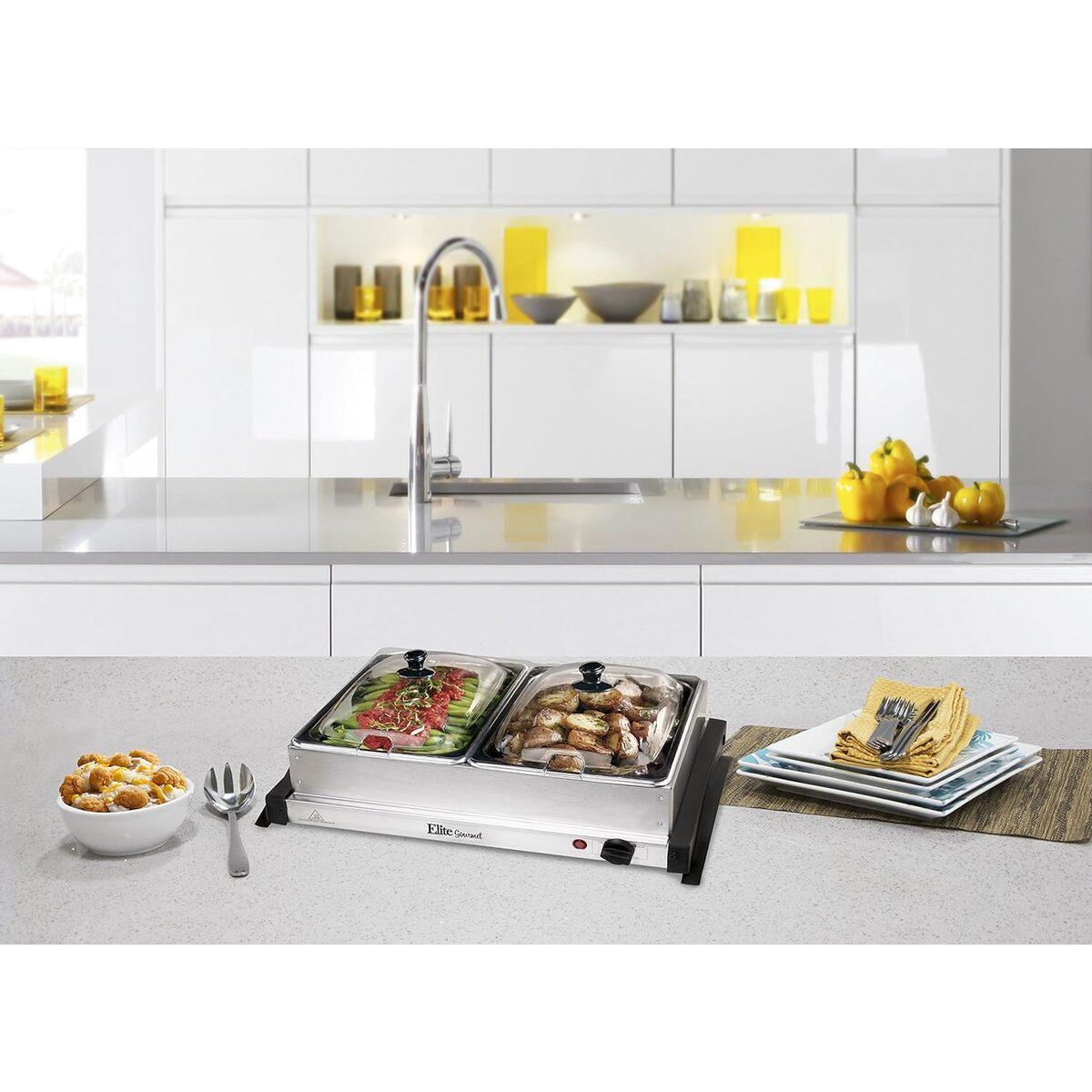 Elite Gourmet 2x 2.5 Quart Buffet Server