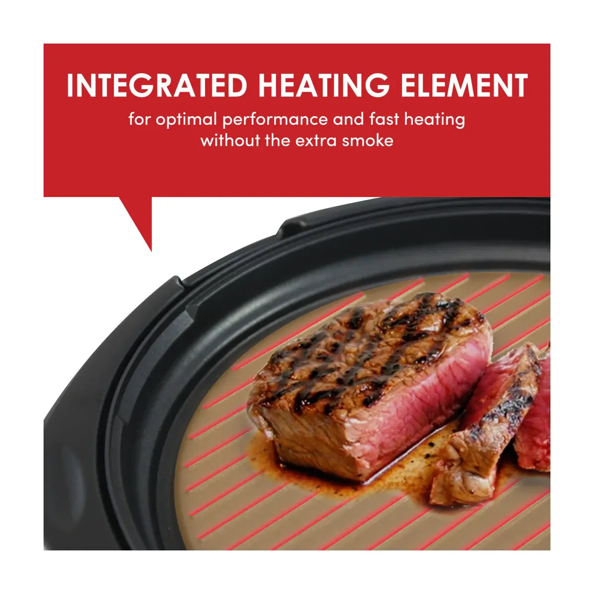 Elite Gourmet 14" Nonstick Electric Indoor Grill With Glass Lid