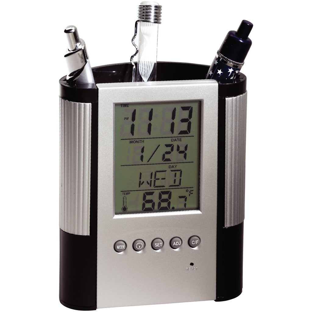 LifeStyle Products Desk Caddy Clock