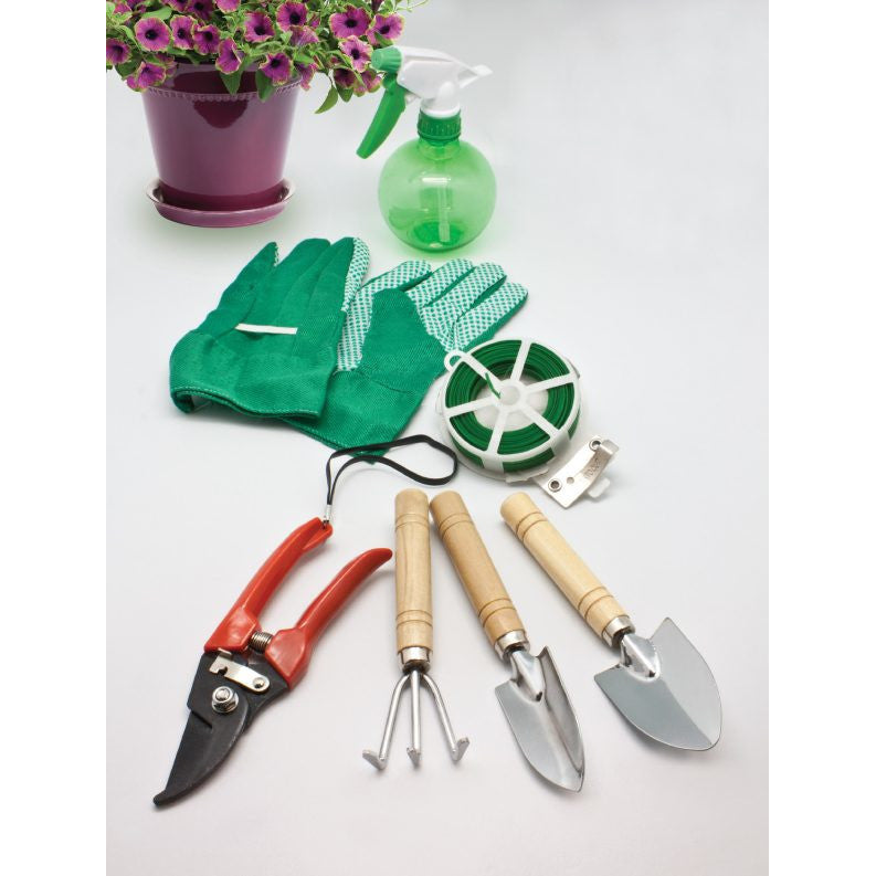 LifeStyle Products 8 pc Garden Apron Set
