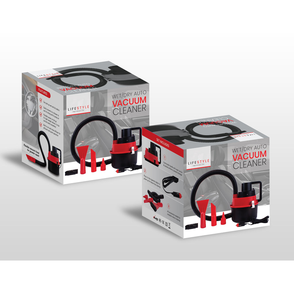 LifeStyle Products Portable Wet/Dry Auto Vacuum Cleaner