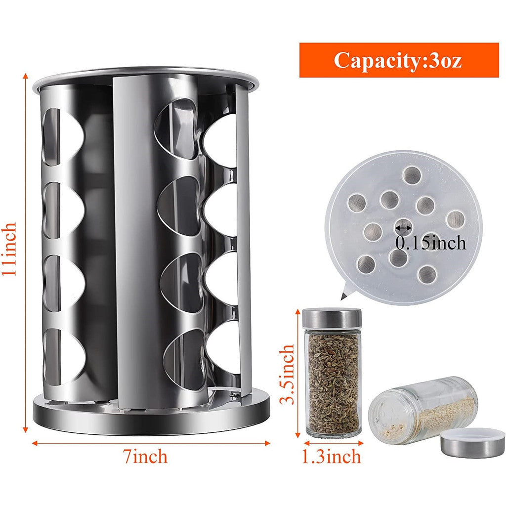 16 Jar Stainless Steel Spice Rack