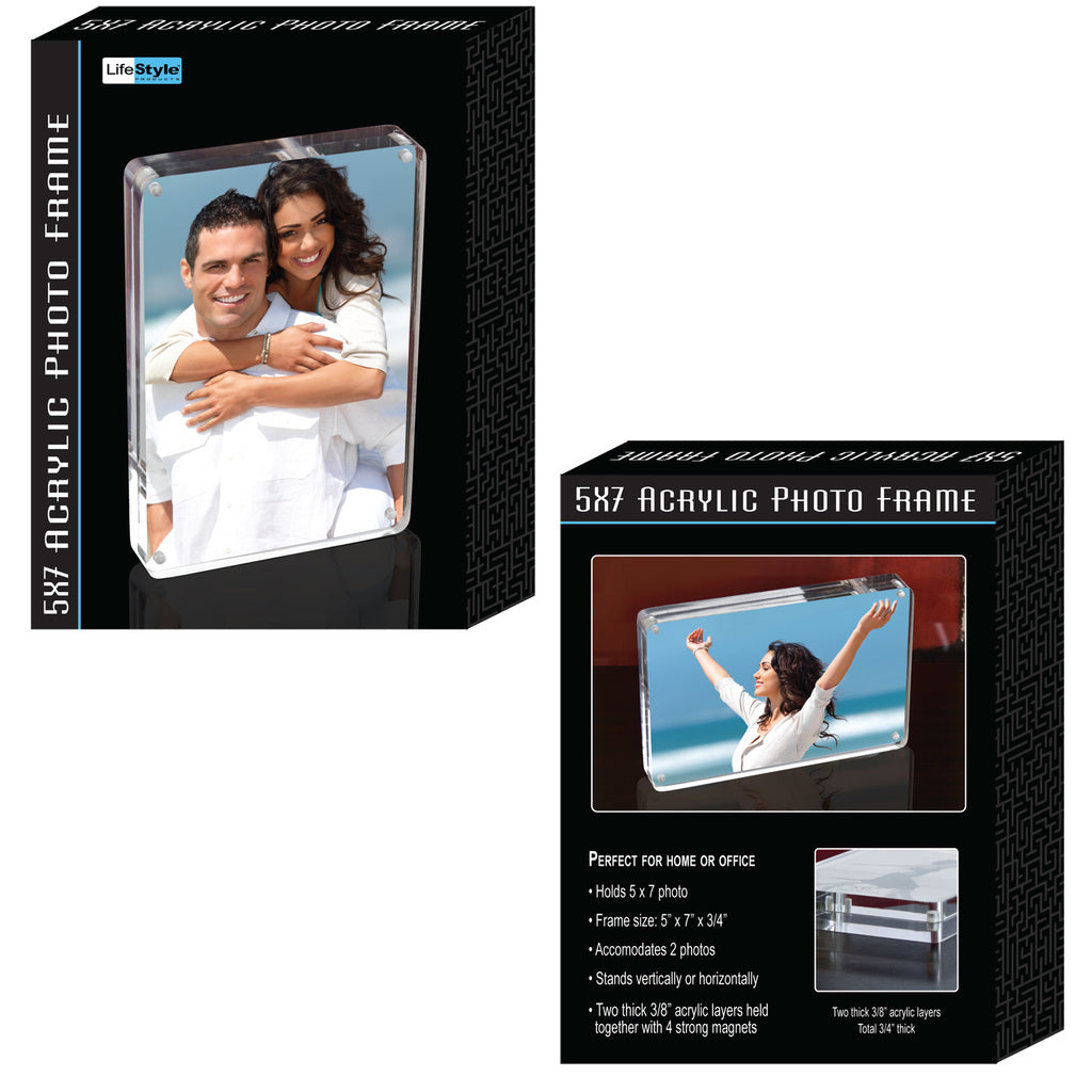 Two Sided Magnetic Acrylic Photo Frame 5 X 7