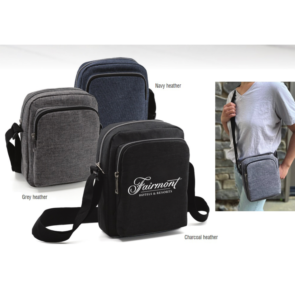 Heathered 3 Zipper Sling Bag