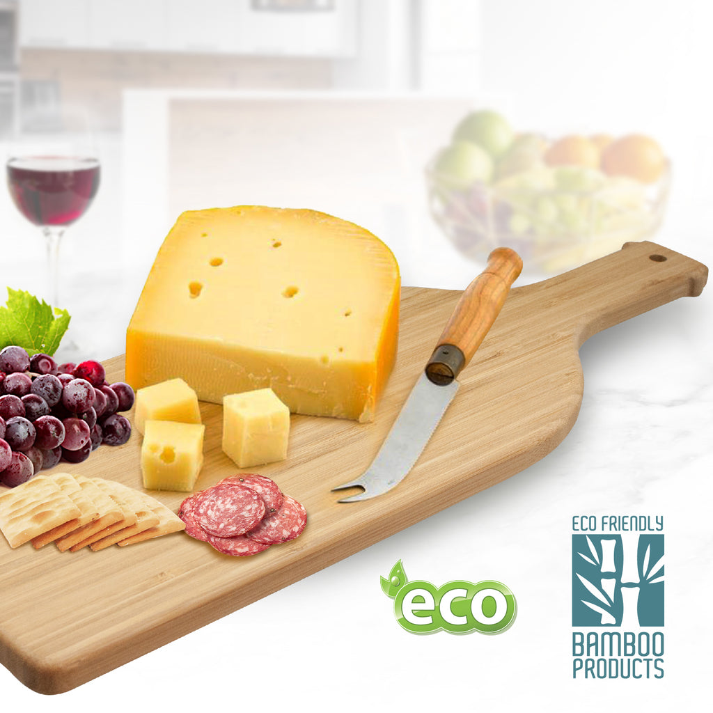 Grande Chef Wine Bottle Shaped Bamboo Serving and Cutting Board