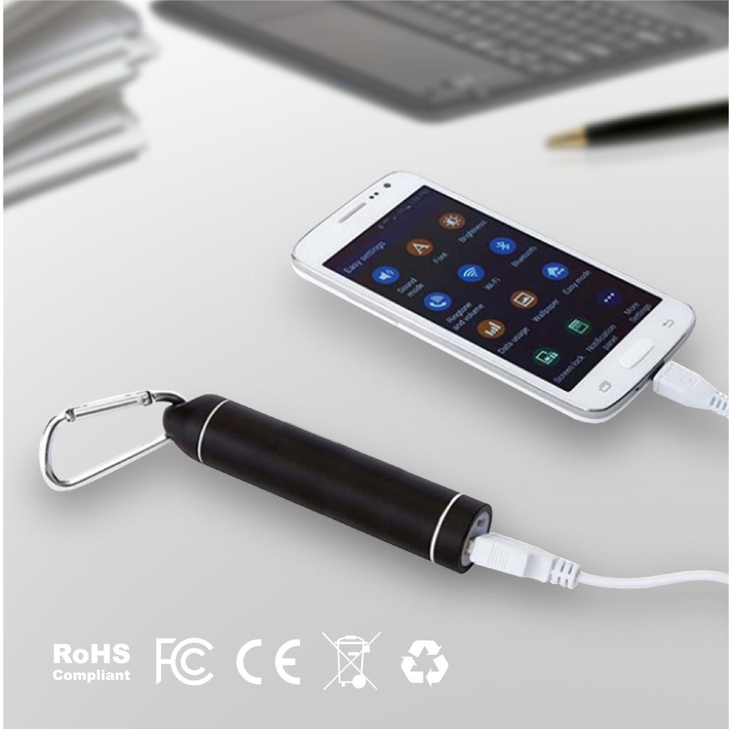 Cornell 2200 mAh Portable Cylinder Powerbank with Carabiner