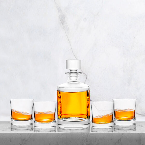 LifeStyle Products 5 pc Brandy and Whiskey Decanter Set