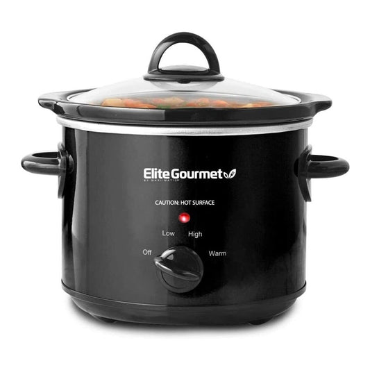 Elite Gourmet 3 Quart Black Slow Cooker