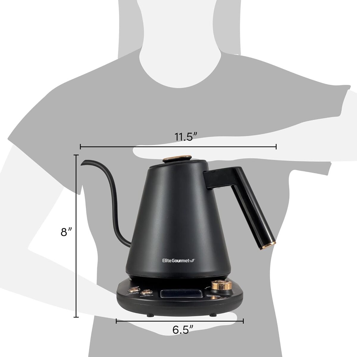 Elite Gourmet 1 Liter Gooseneck Digital Kettle