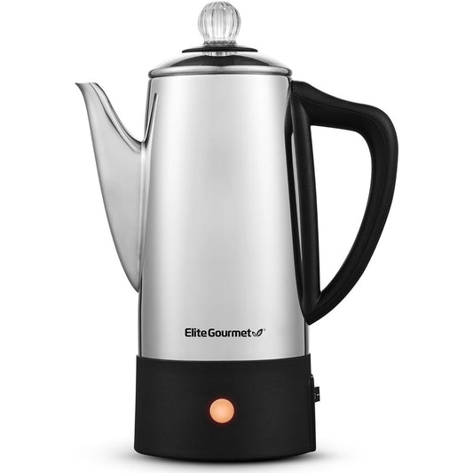 Elite Gormet 6 Cup Stainless Steel Percolator with Auto Off