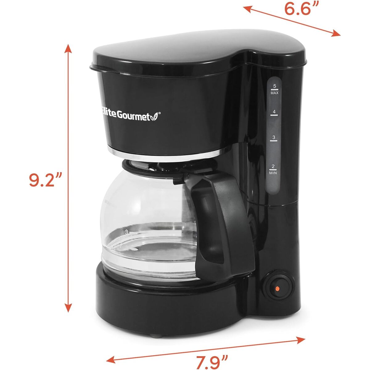 Elite Gourmet 5 cup Coffeemaker with Pause & Serve