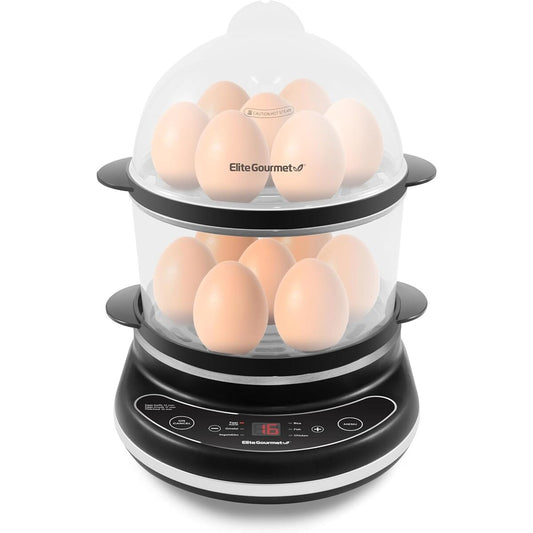 Elite Gourmet 2 Tier Programmable 14 Egg Cooker