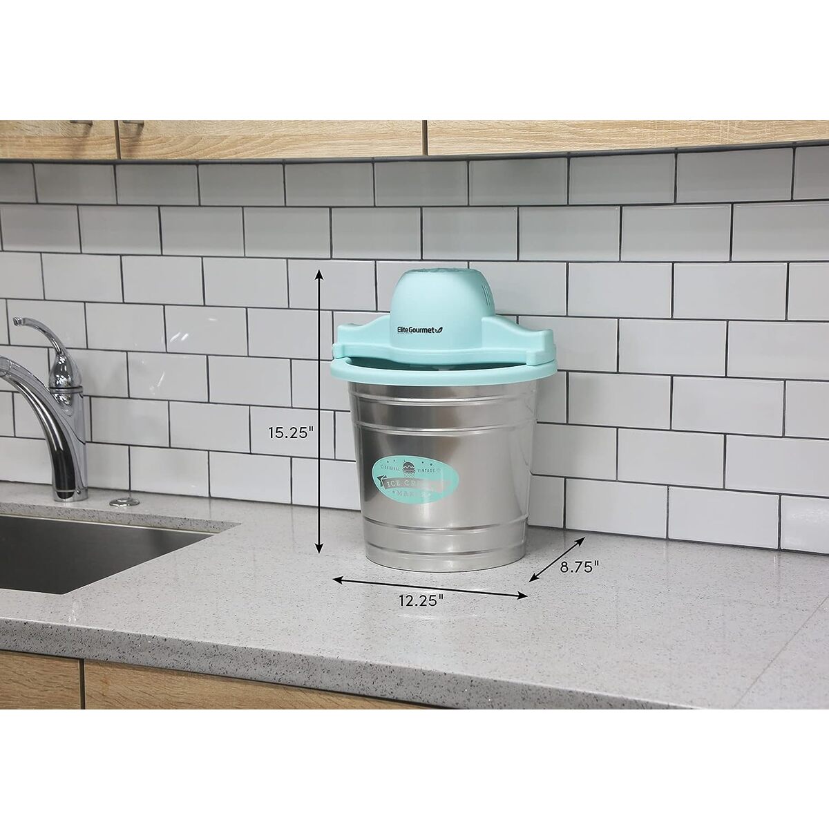 Elite Gourmet Galvanized Metal Ice Cream Maker