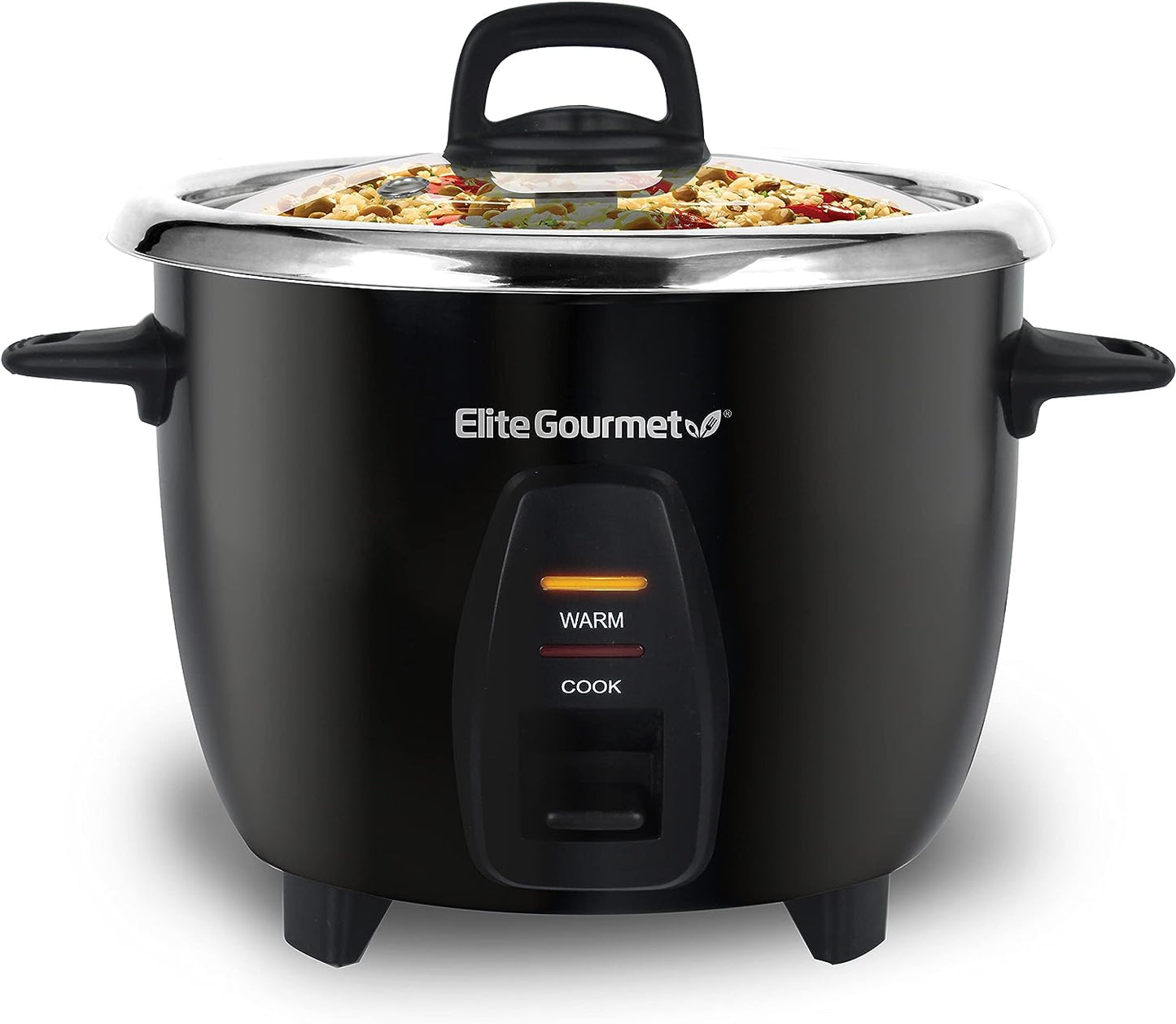 Elite Gourmet 10 Cup Rice Cooker in Stainless Steel Pot