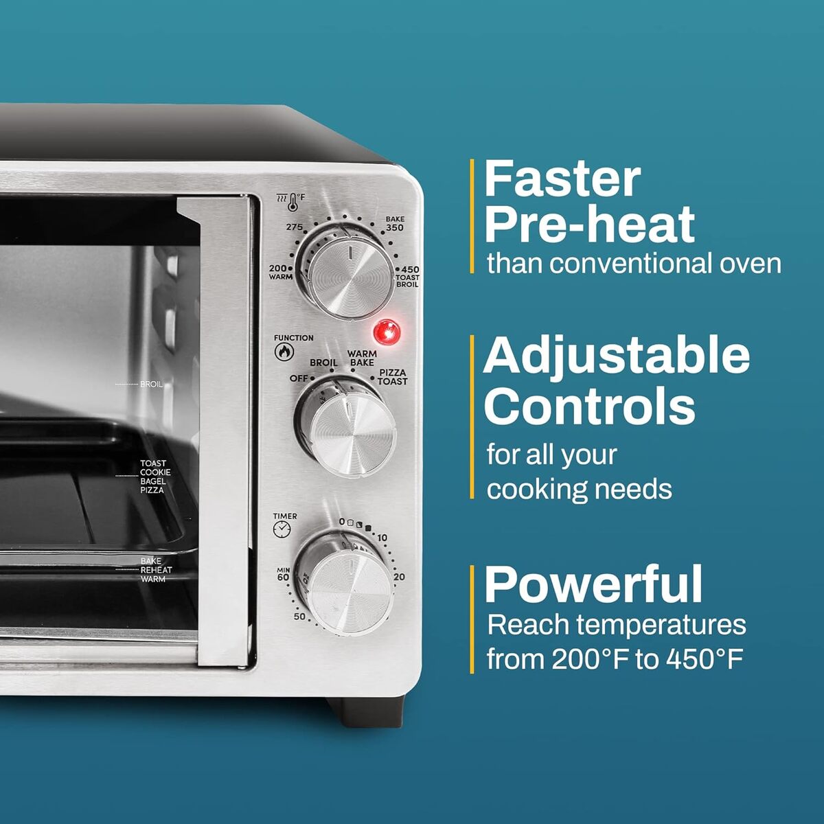 Elite Gourmet 25 Liter Stainless Steel French Door Toaster Oven