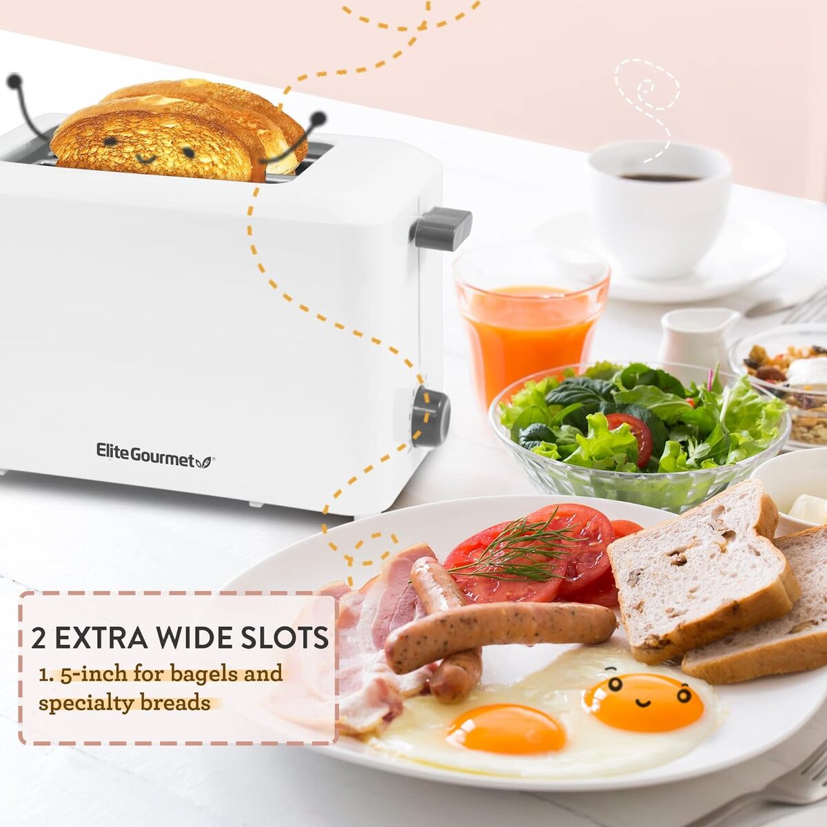 Elite Gourmet 2 Slice Cool Touch Toaster