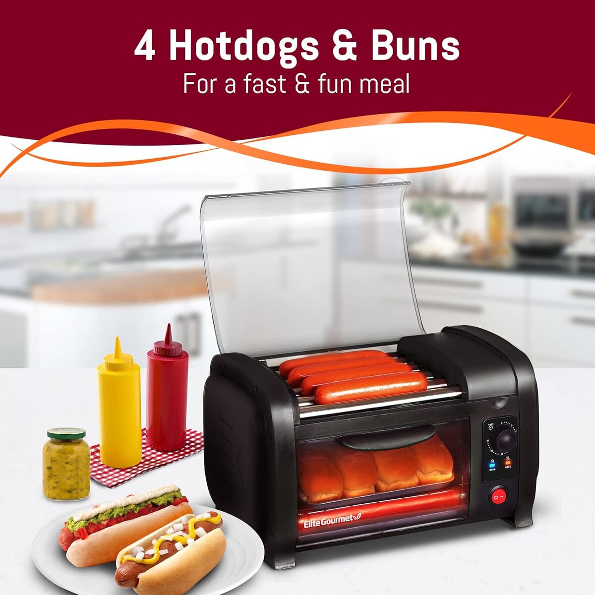 Elite Gourmet Hot Dog Roller Oven