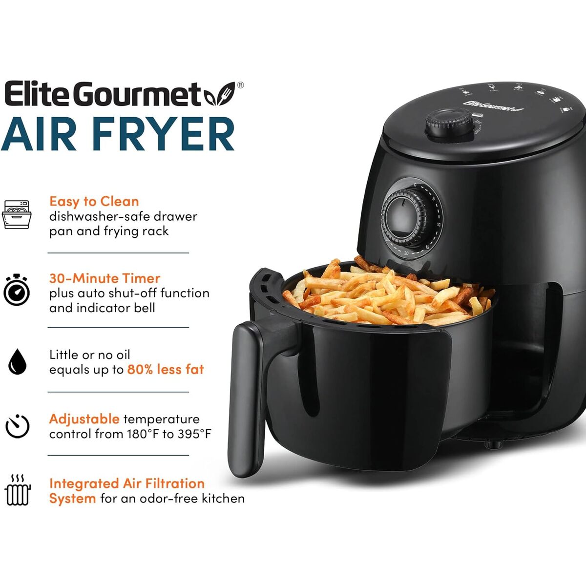 Elite Gourmet 2.1 Quart Air Fryer