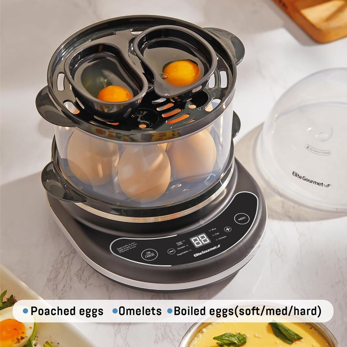 Elite Gourmet 2 Tier Programmable 14 Egg Cooker