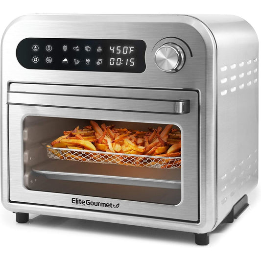 Elite Gourmet 10 Liter Stainless Steel Digital Air Fryer Oven