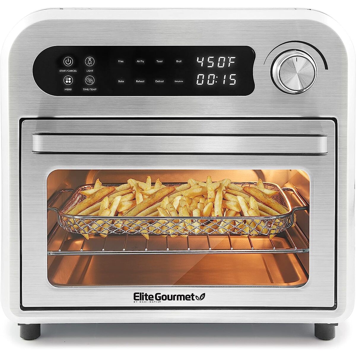 Elite Gourmet 10 Liter Stainless Steel Digital Air Fryer Oven