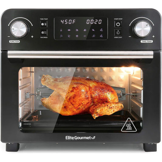 Elite Gourmet 23 Liter Digital Air Fryer Oven with Rotisserie