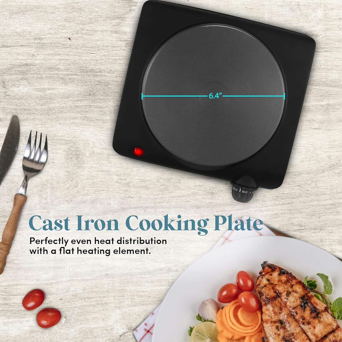 Elite Gourmet Single Burner Cast Iron Hot Plate