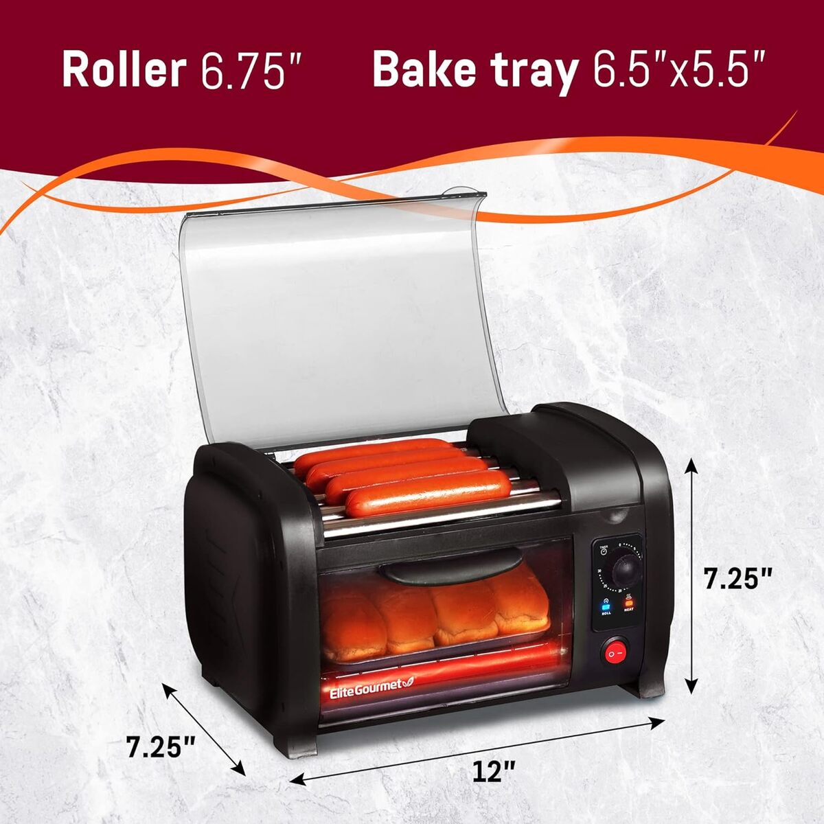 Elite Gourmet Hot Dog Roller Oven