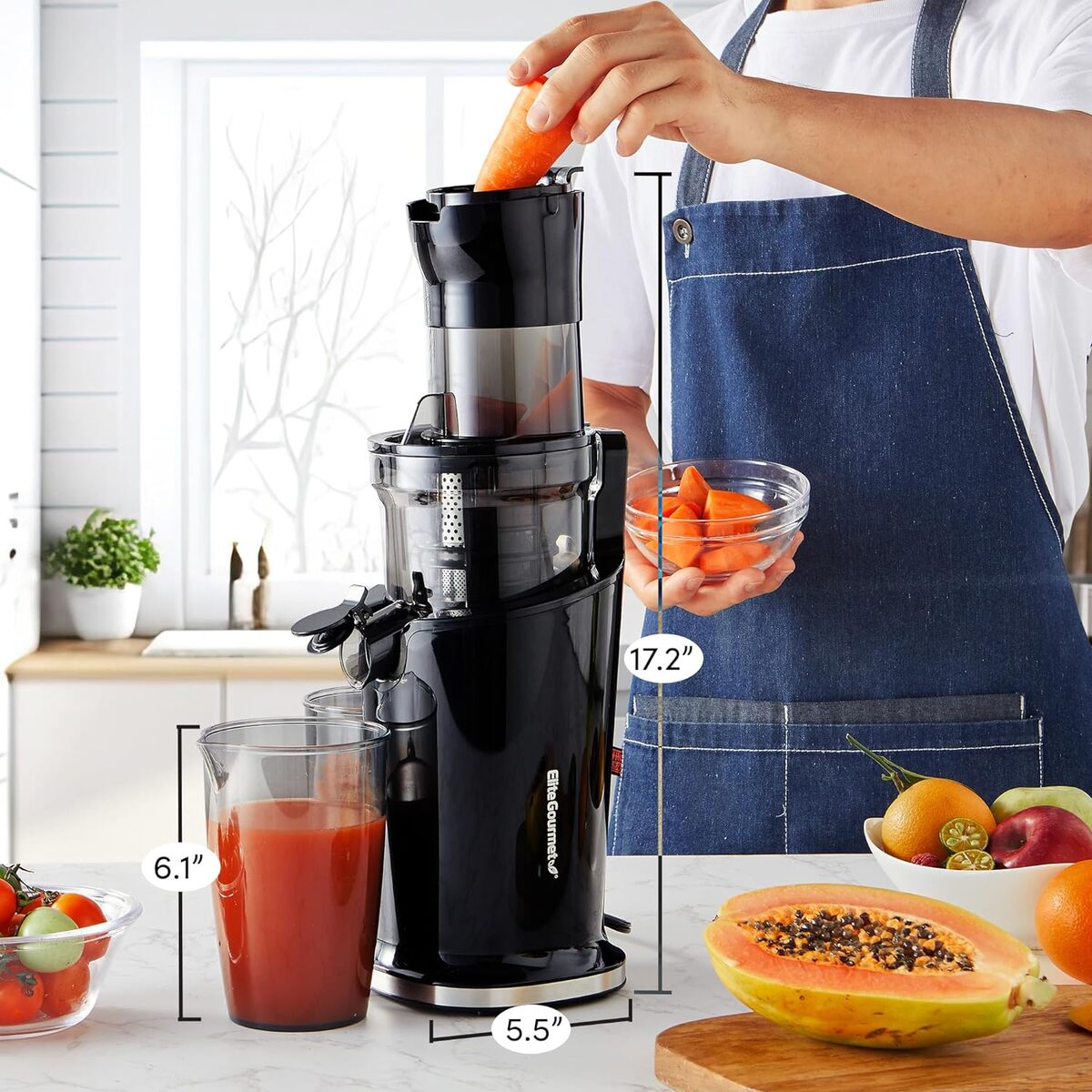 Elite Gourmet Big Mouth Slow Juicer