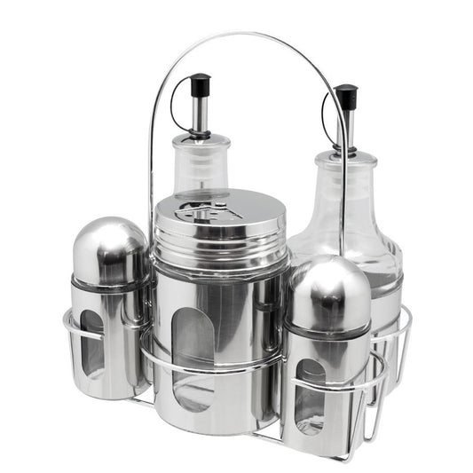 6 pc Stainless Steel Condiment Set