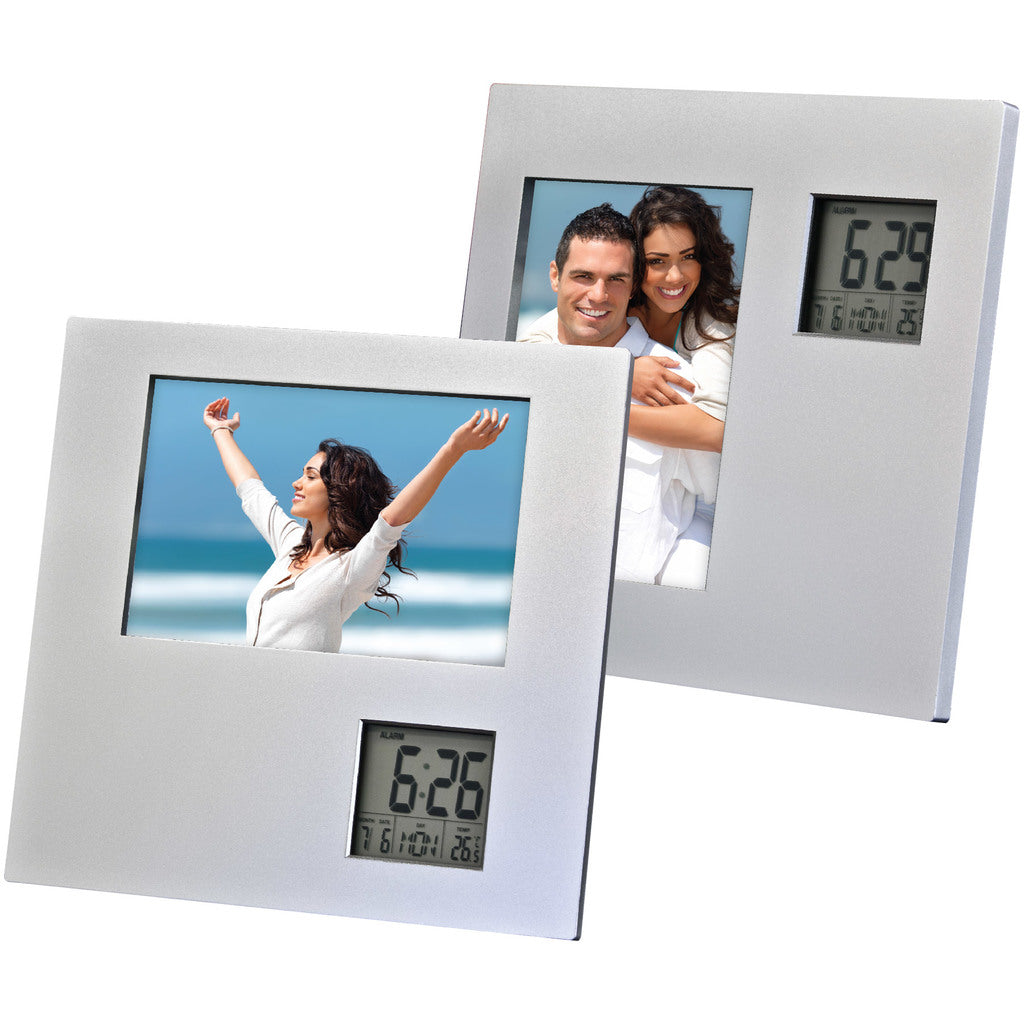 LifeStyle Products Photo Frame with Two Way Clock 3 1/2 X 5