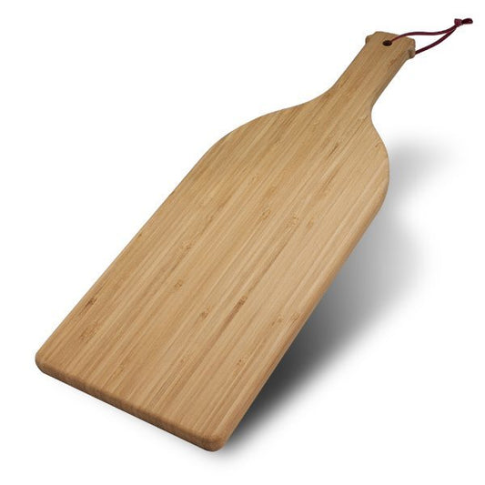 Grande Chef Wine Bottle Shaped Bamboo Serving and Cutting Board