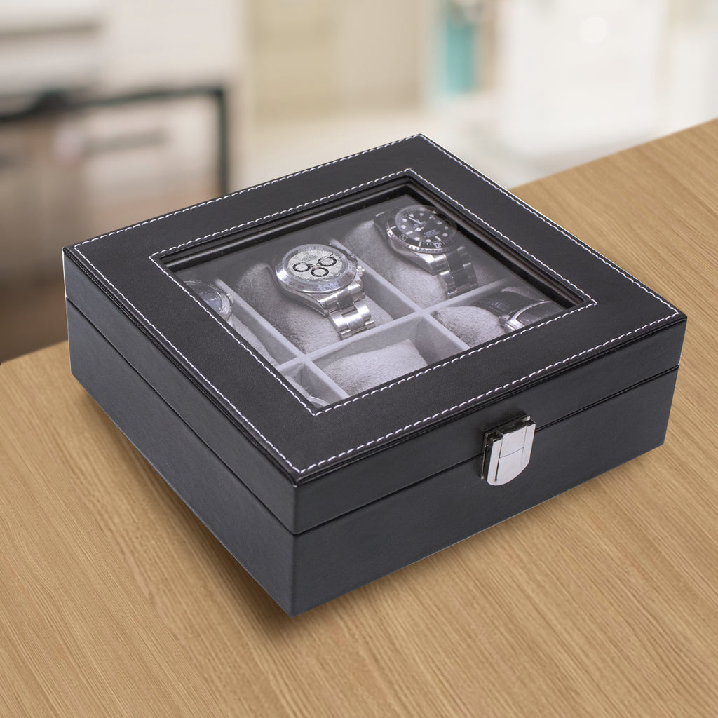 LifeStyle Products Leatherette Watch Box