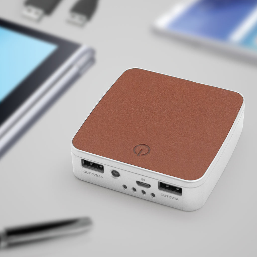 Portable Leather Power Bank