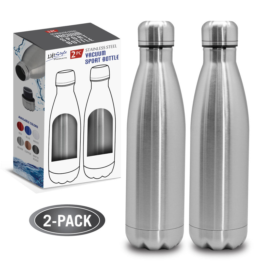 LifeStyle Products 2 Pack Quench Stainless Steel Cola Bottle
