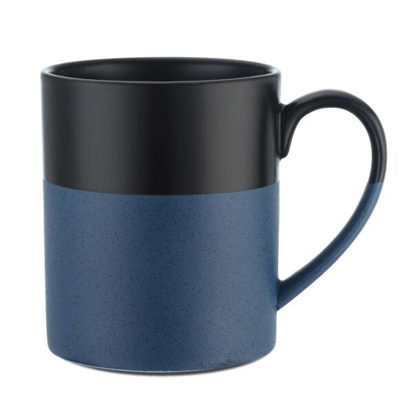Palmer 15 oz Two Tone Ceramic Mug with a Speckled Bottom and Black Glazed Top