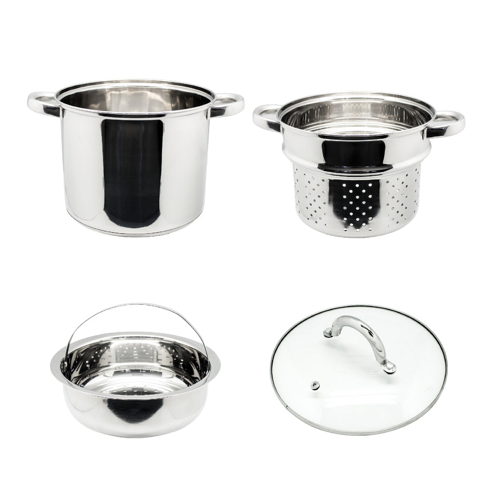 4 Piece Stainless Steel Stock Pot with Steamer