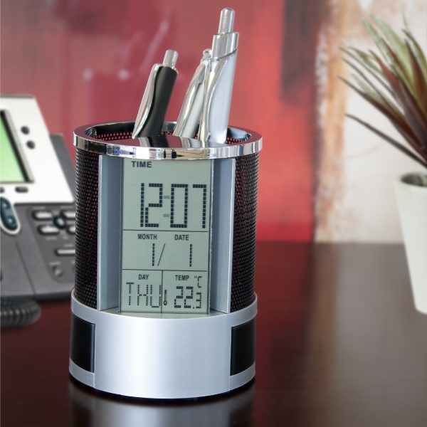 Digital Calendar / Alarm Desk Caddy Clock