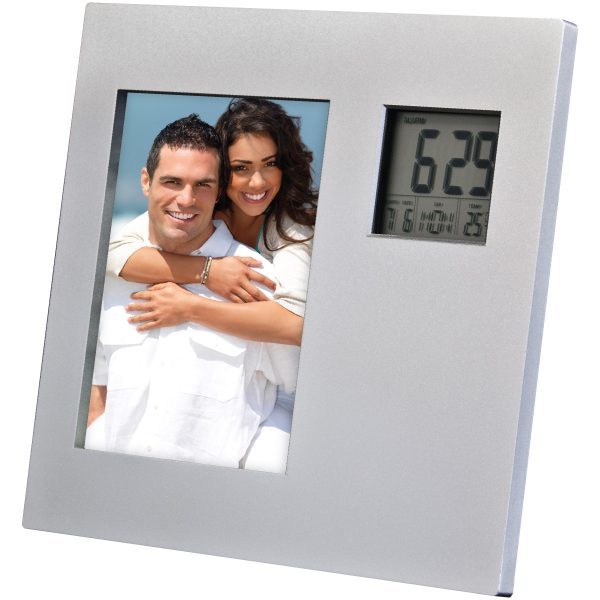 LifeStyle Products Photo Frame with Two Way Clock 3 1/2 X 5