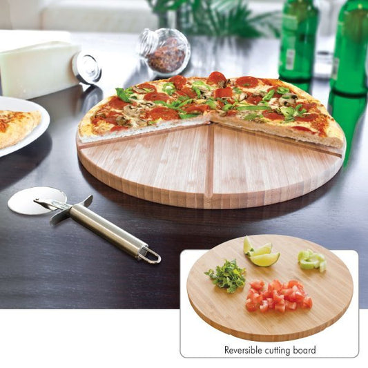 Grande Chef Gourmet Bamboo Pizza Set / Cutting Board