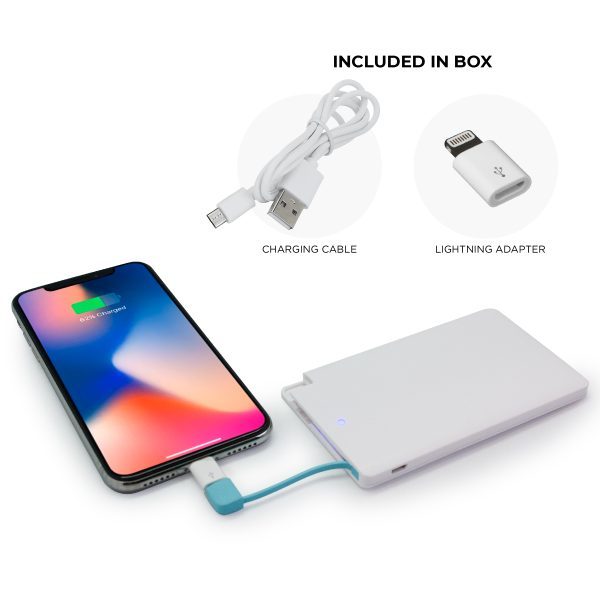 Dartmouth 4000 mAh Slim Portable Power Bank with Cable